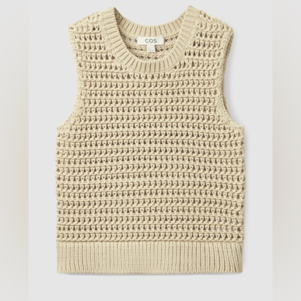 COS Beige Open Knit Vest sz S